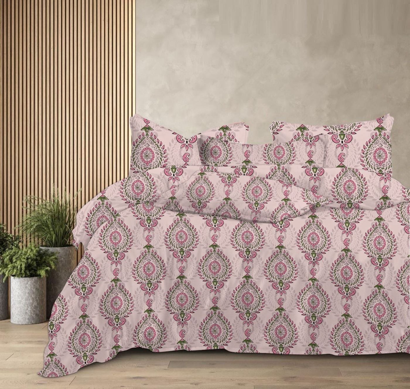 Blush Medallion Cotton Bedsheet Set